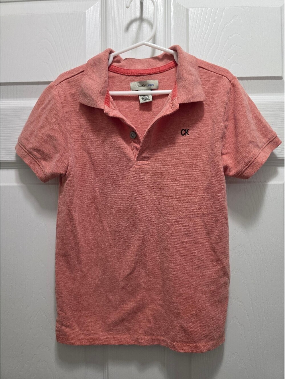 Calvin Klein Jeans Boy's Coral Polo Shirt Size 6
